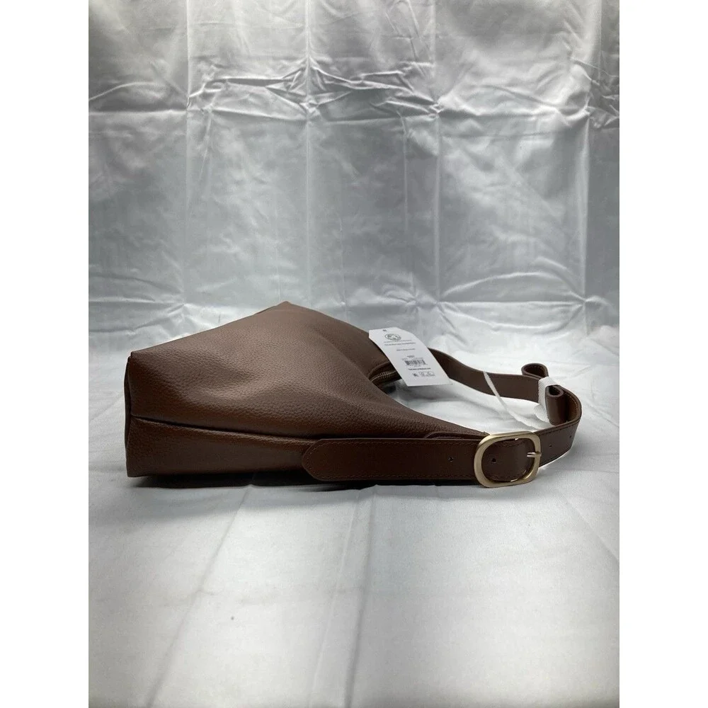 Time and Tru TT243129-BRN Brown Vinyl Adjustable Strap Women's Shoulder Handbag